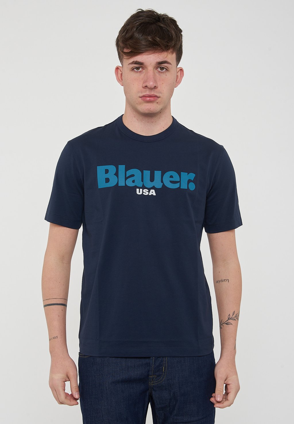 

Футболка с принтом Blauer, синий