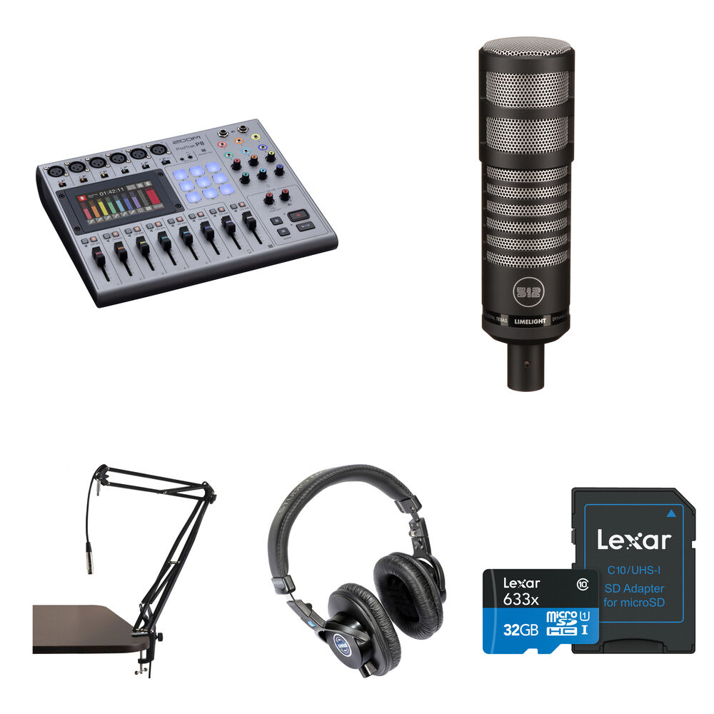 

Комплект Zoom PodTrak P8 Podcast Value Kit с микрофоном Limelight, штангой и наушниками