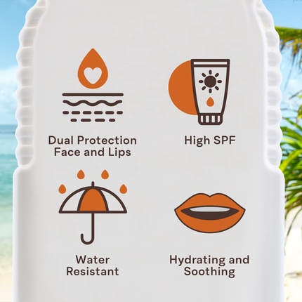 Солнцезащитный крем для лица Sun Duo Pack SPF 50 и бальзам для губ SPF 30, защита 40 мл и 5 г Malibu — фото 3
