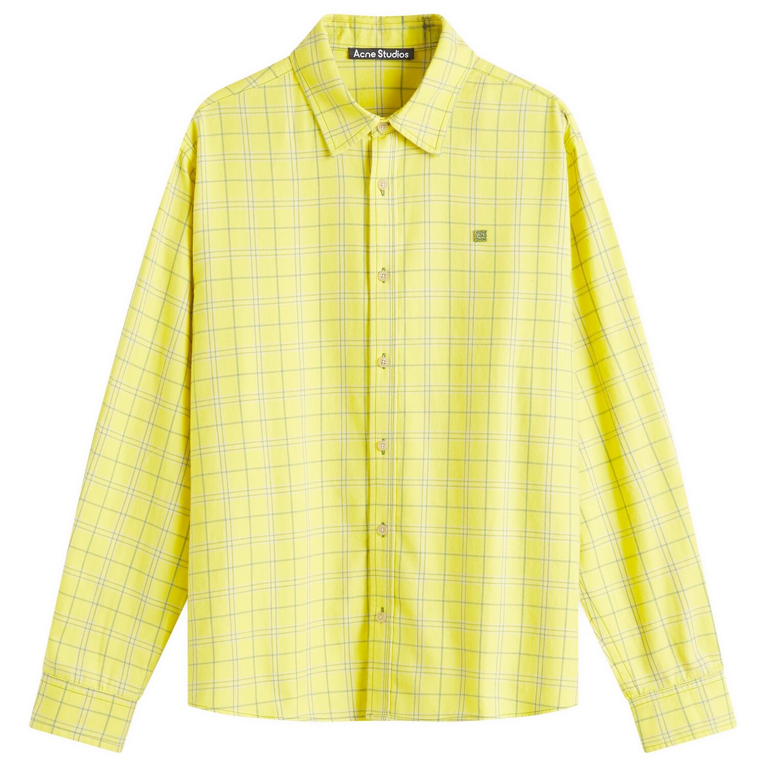 

Рубашка Acne Studios Sarlie Face Flannel Check Shirt, цвет Yellow & Green