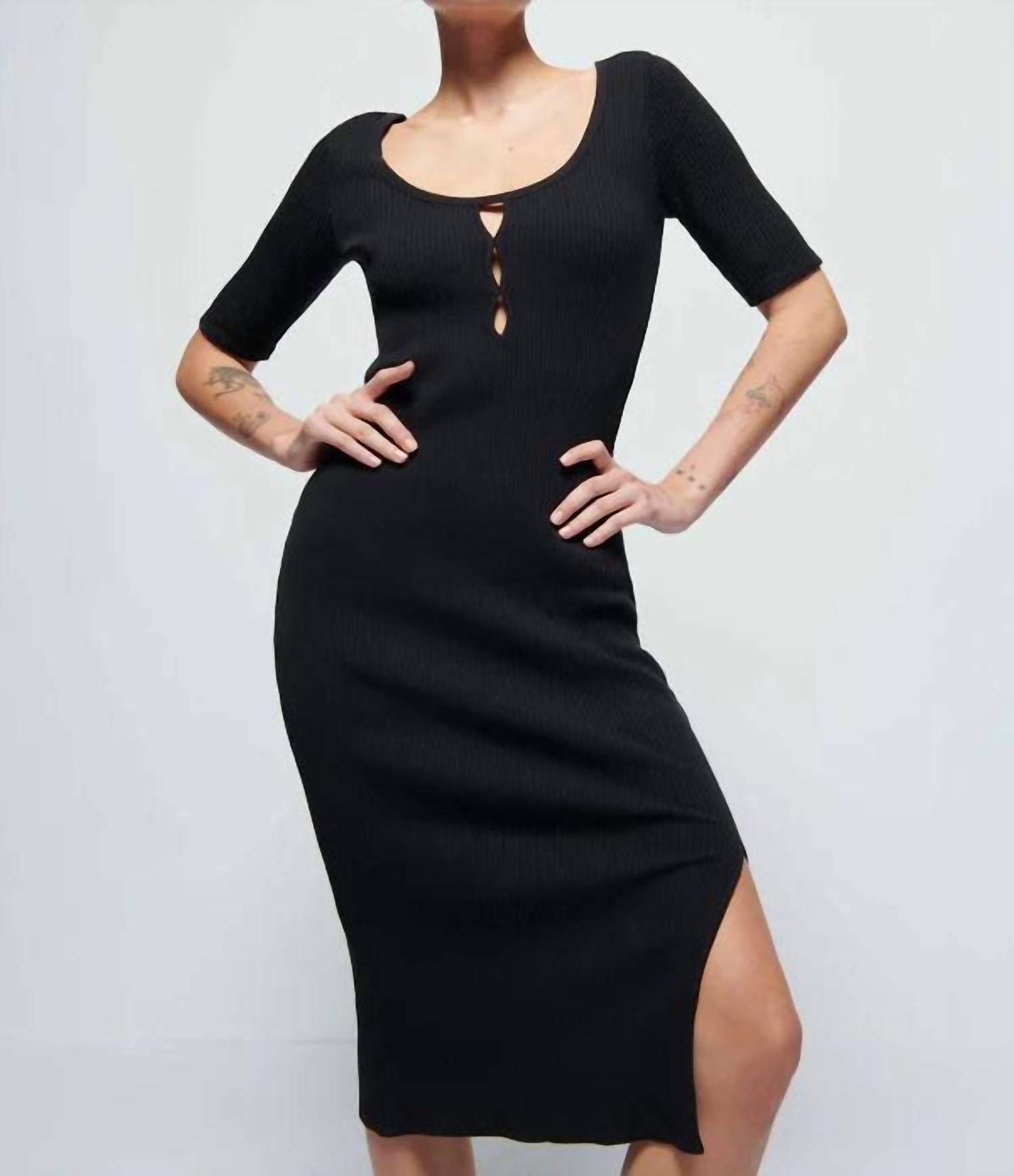 

Платье Haidee Heavy Rib в цвете Jet Black Nation LTD