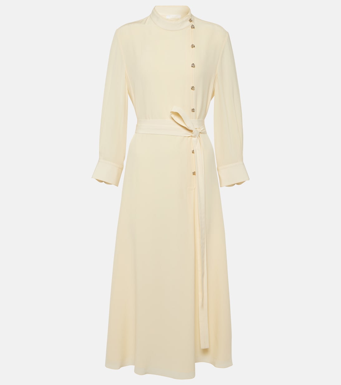

Шелковое платье миди Chloé, Pristine White