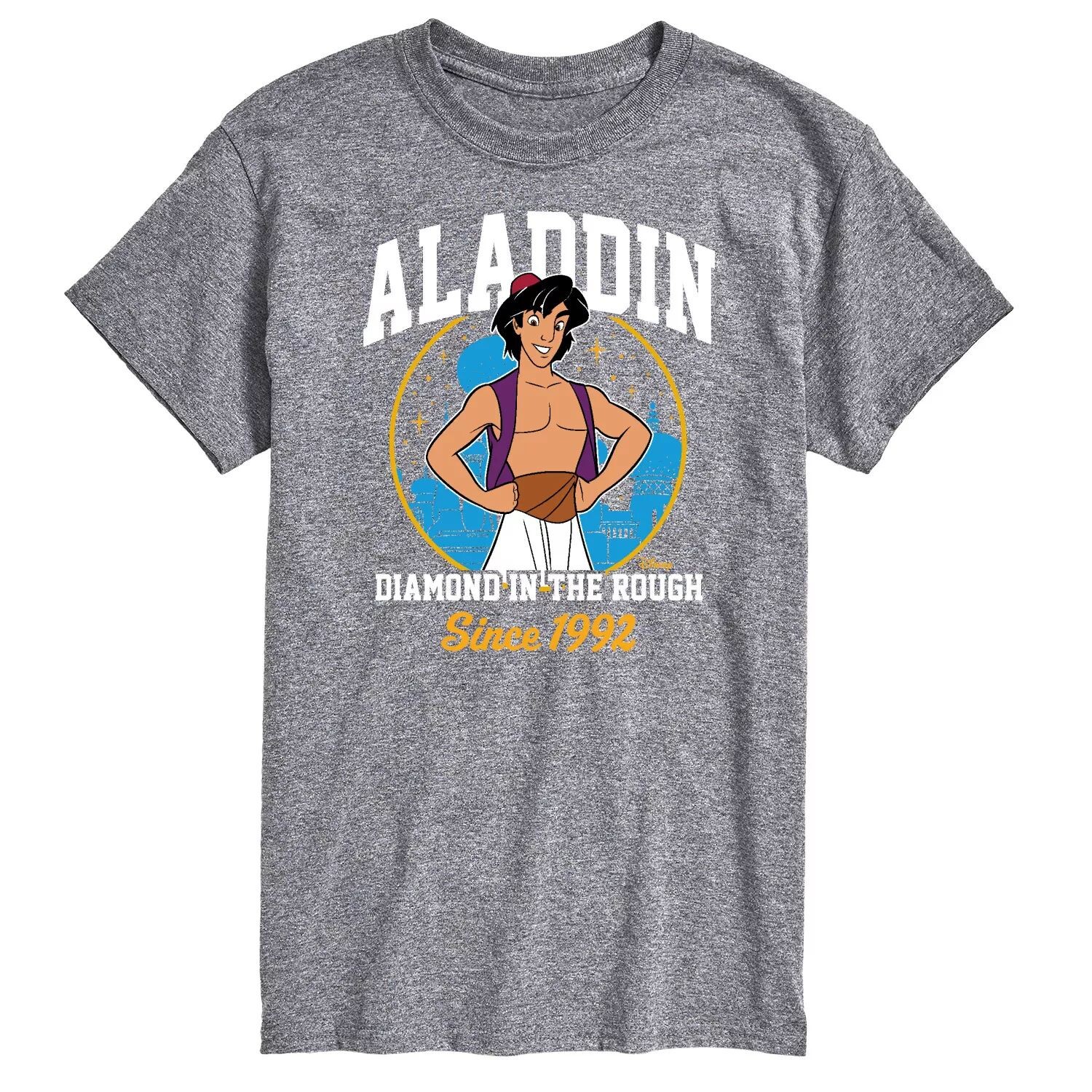 

Футболка с графическими рисунками Princess Big & Tall Aladdin Collegiate Disney, серый