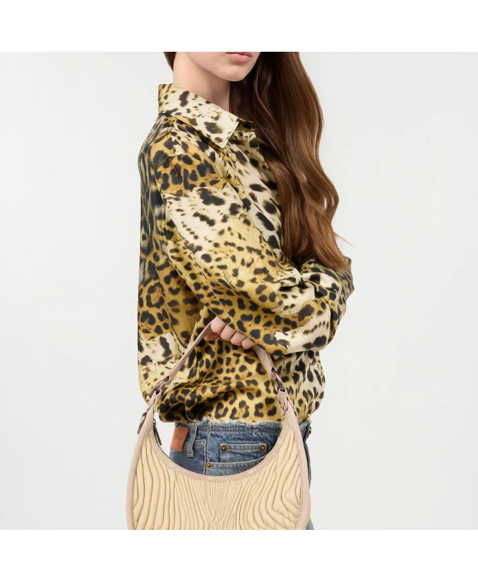 Маленькая сумка из стеганой колбасы Roberto Cavalli, коричневый — фото 2