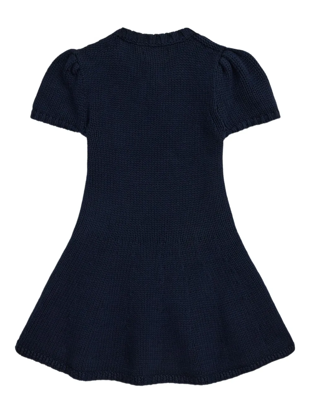 Платье вязки интарсия с логотипом POLO RALPH LAUREN KIDS, синий — фото 2