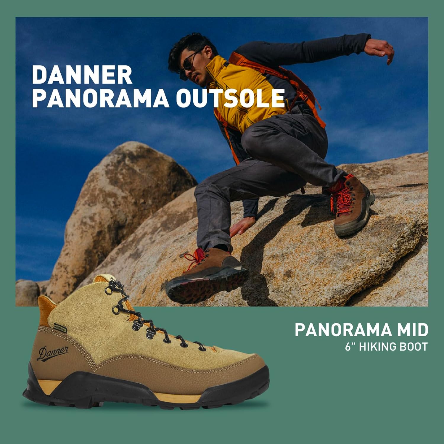 Мужские водонепроницаемые туристические ботинки Danner Panorama 6 с высоким верхом из мягкой замши, дышащей влагозащитой, удобной стелькой и подошвой с хорошим сцеплением, Antique Bronze/Kangaroo — фото 2