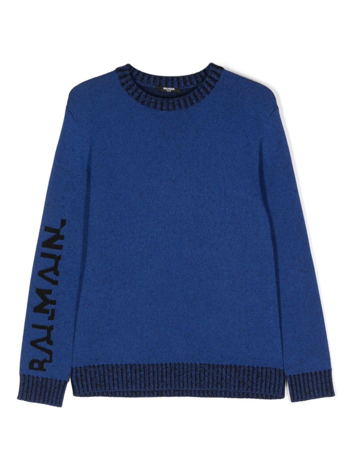 

Balmain Kids джемпер вязки интарсия с логотипом, синий