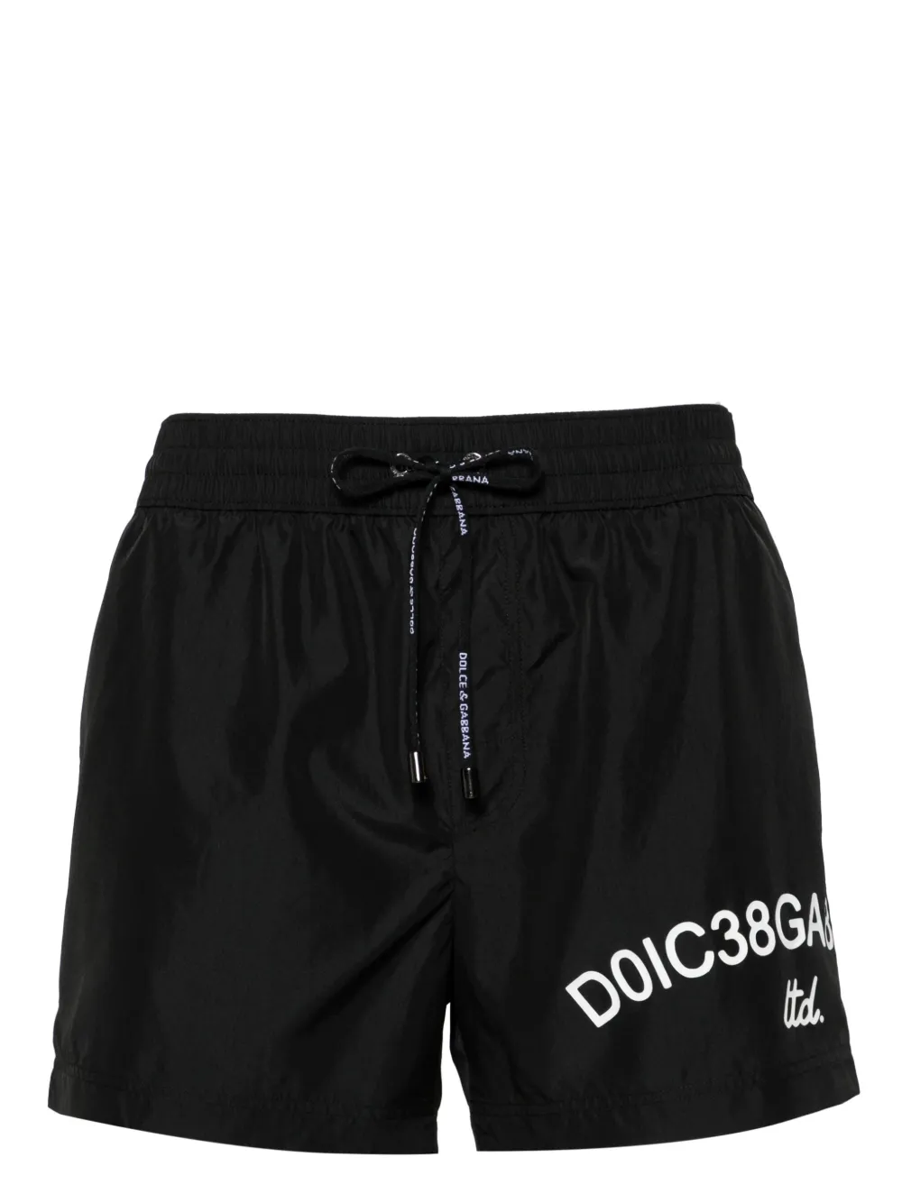 

Плавки-шорты с кулиской и логотипом DOLCE & GABBANA, черный