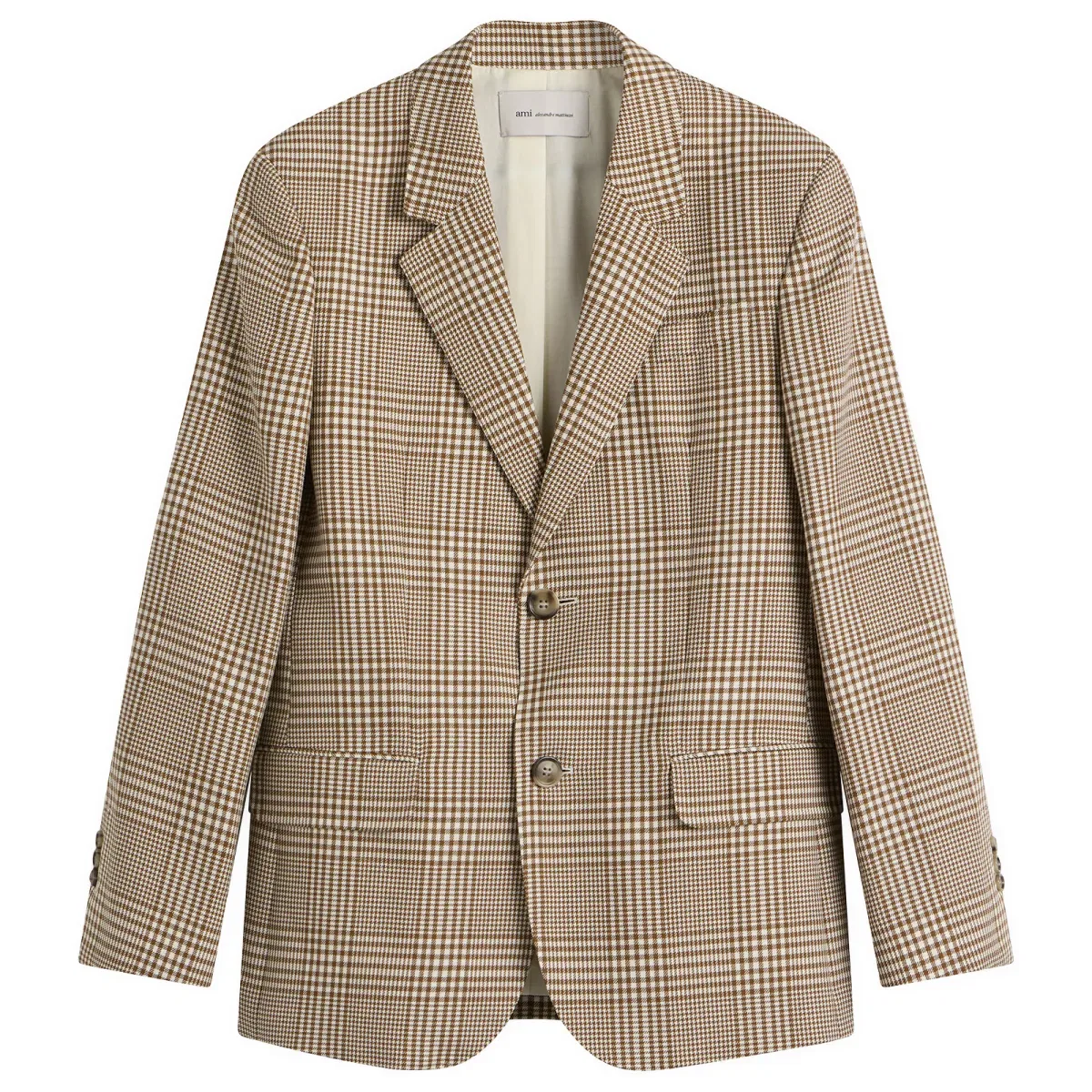 Пиджак шерстяной Prince of Wales Ami Paris, Caramel Blanc Creme