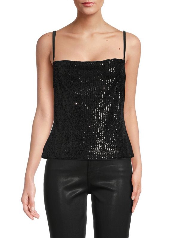 

Топ на Бретельках BCBGMAXAZRIA с пайетками, черный