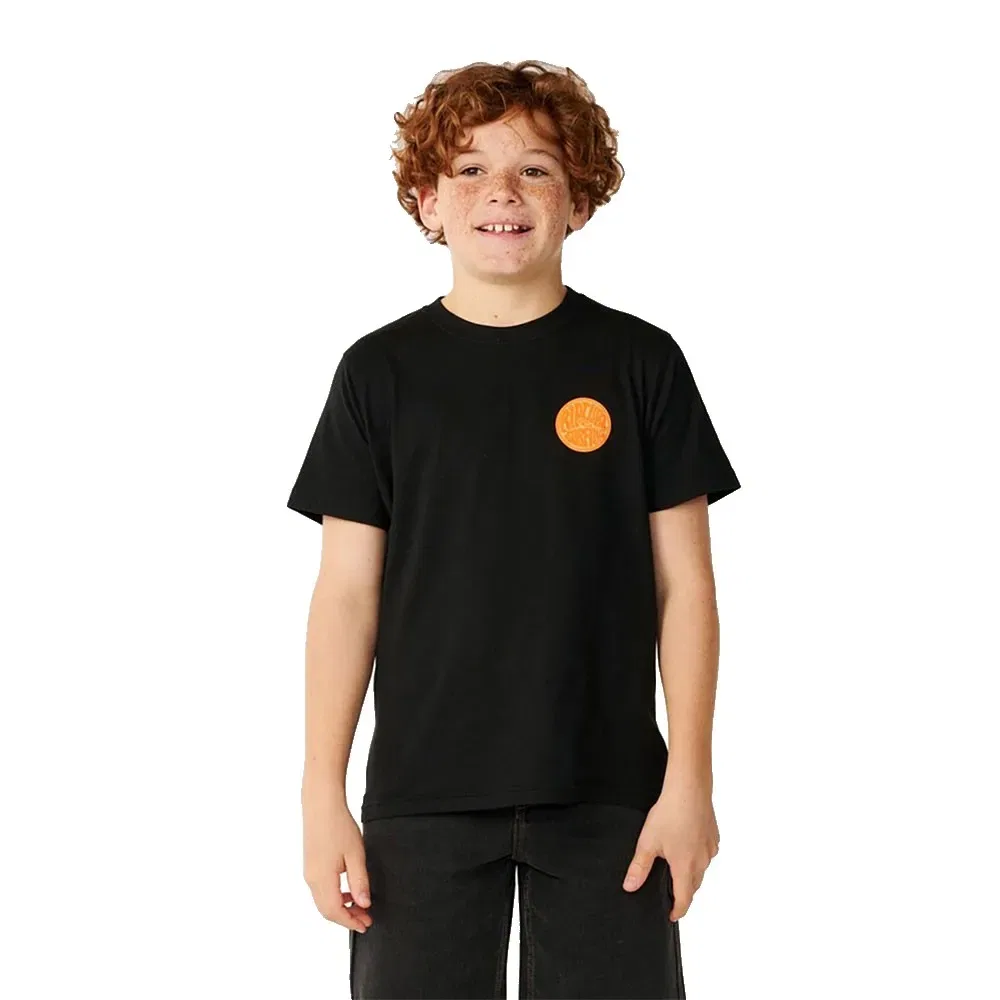 Детская футболка с принтом Streamline Chest Logo Rip curl, Black