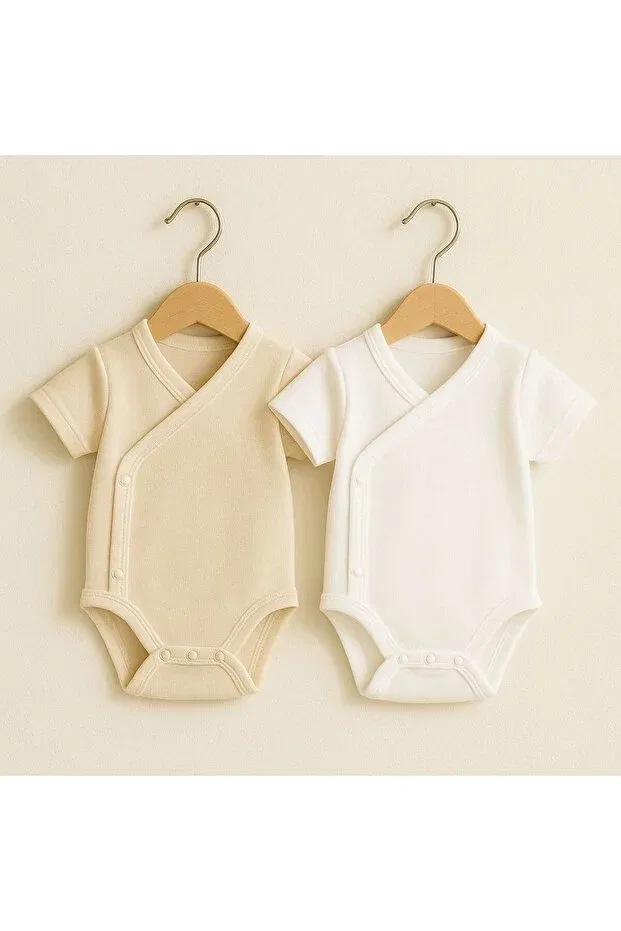 Детское боди для новорожденных хлопковое Basics Babytex, White And Cream