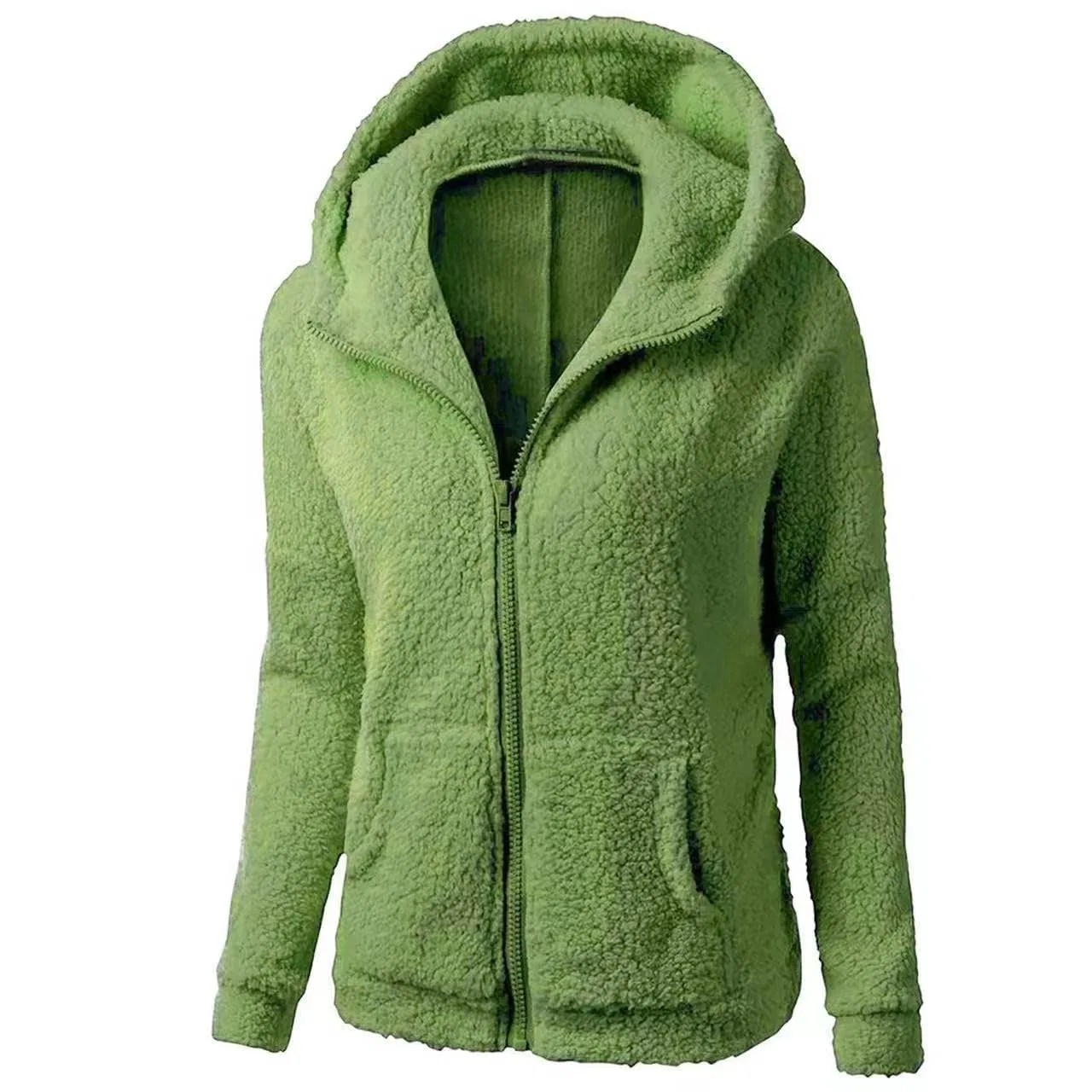 Женская куртка с капюшоном из флиса с молнией, с принтом, Oversize, Gn2