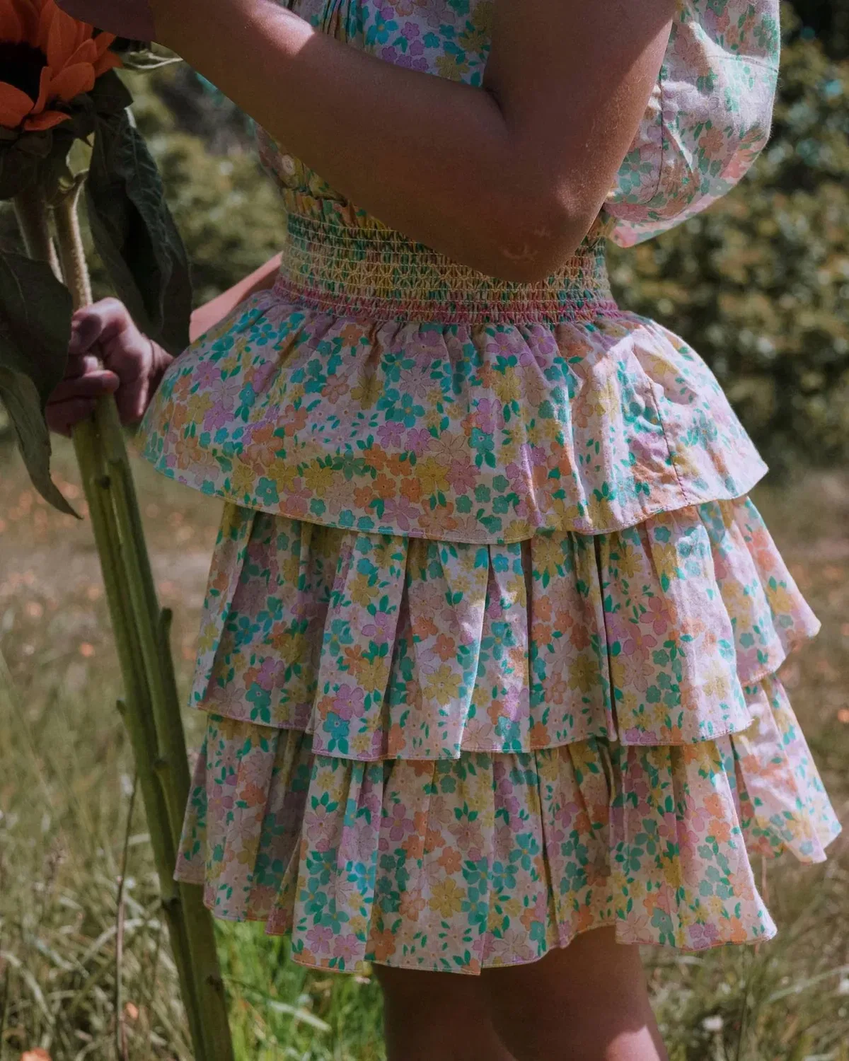 Детская юбка с цветочным принтом Melissa Floral Early Sunday, Emma Mint Print — фото 2