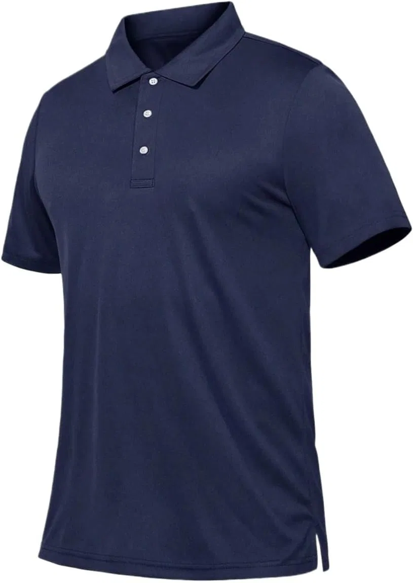 Мужская повседневная футболка с воротником Generic, Navy Blue