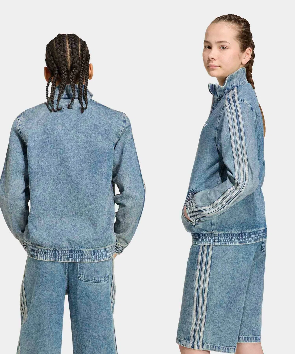 Детский джинсовый жакет свободного кроя Firebird Loose Denim Track Top Adidas, Blue — фото 2