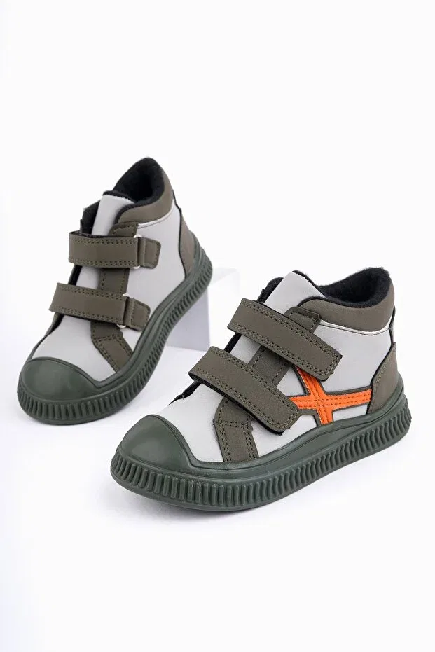 Детские ботинки для девочек с принтом Nemo double velcro unisex children's boots Muggo, Haki — фото 2