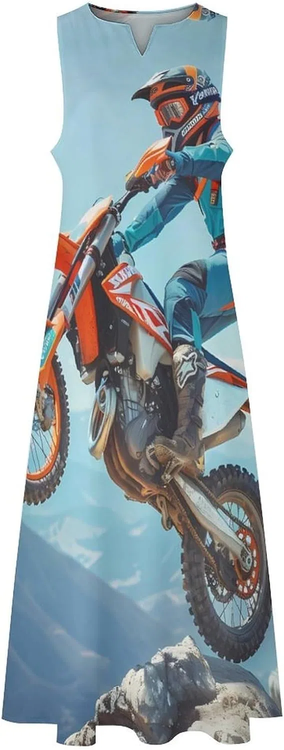 Женское длинное платье Motocross Dirt Bike, Style — фото 4