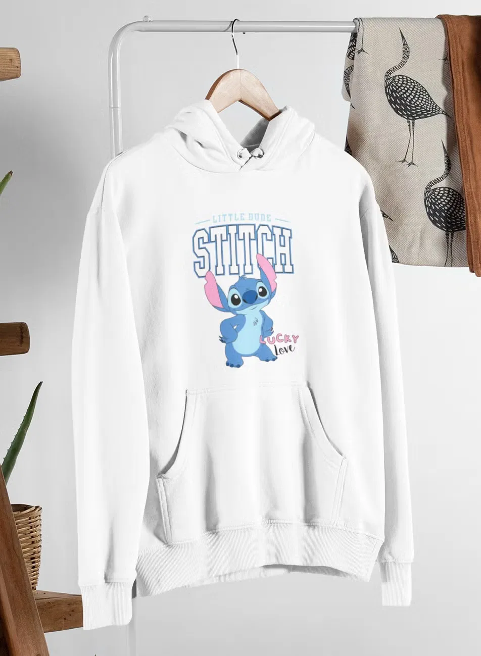 Худи детское с капюшоном Little Dude Stitch Zoom, белый