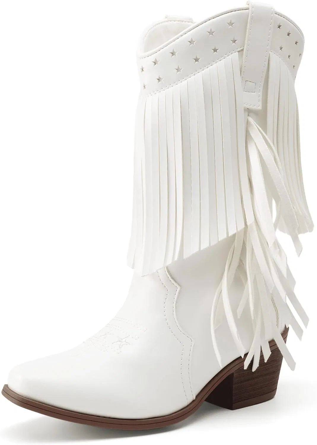 Детские сапоги для девочек с ковбойским стилем DREAM PAIRS, White