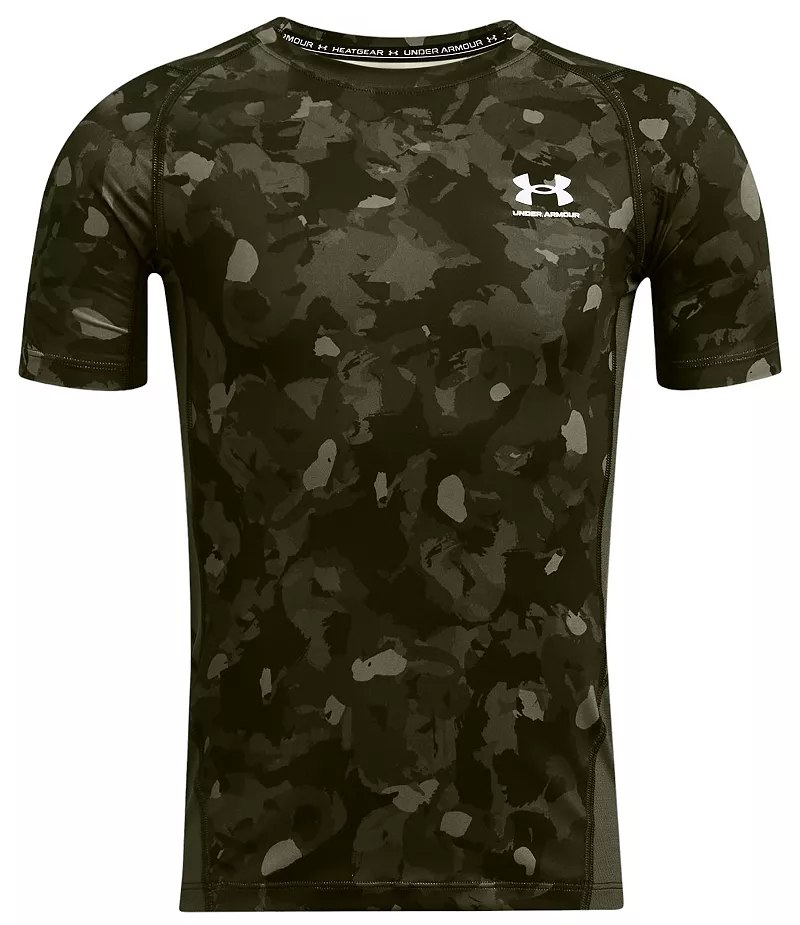 

Футболка с принтом HeatGear для мальчиков Under Armour, цвет Marine Od Green/White