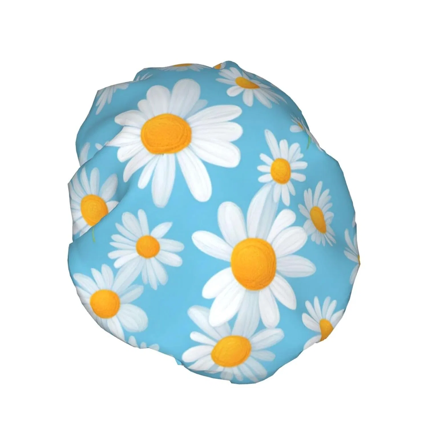 Шапочка для душа Double Layer, SDFHU, White Daisies on Light Blue — фото 2