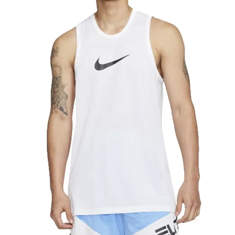 Майка спортивная без рукавов Dri-Fit Nike, белый — фото 4