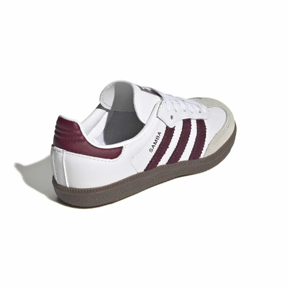 Детские кроссовки для девочек с замшевым носком Samba OG Adidas Originals, White — фото 4