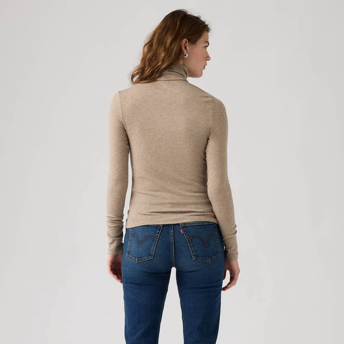 Водолазка с длинными рукавами Mia для многослойного ношения Levi's, Taupe Gray Heather - Brown — фото 4