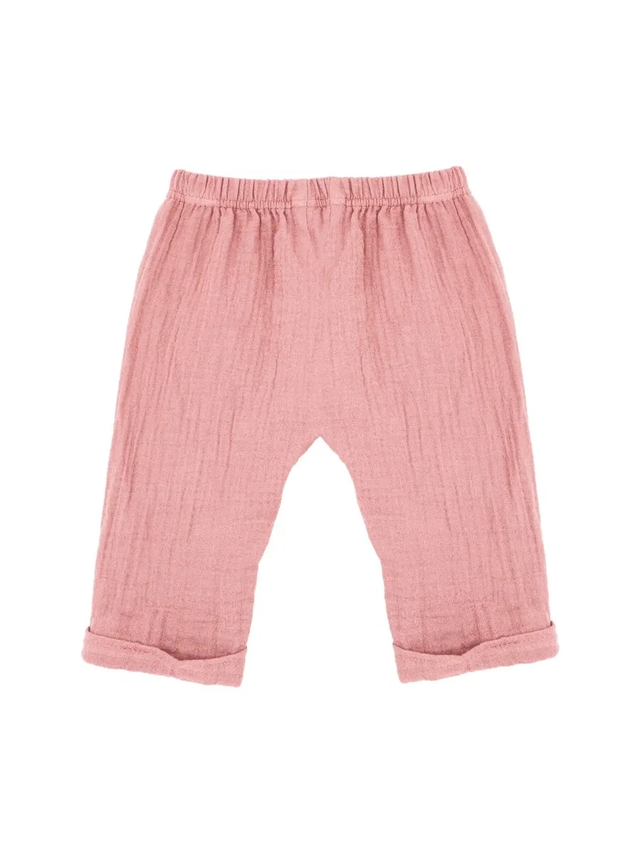 Брюки MAXIMO Regular Pants 'GOTS BABY-Krempelhose Musselinstoff' в розовом цвете