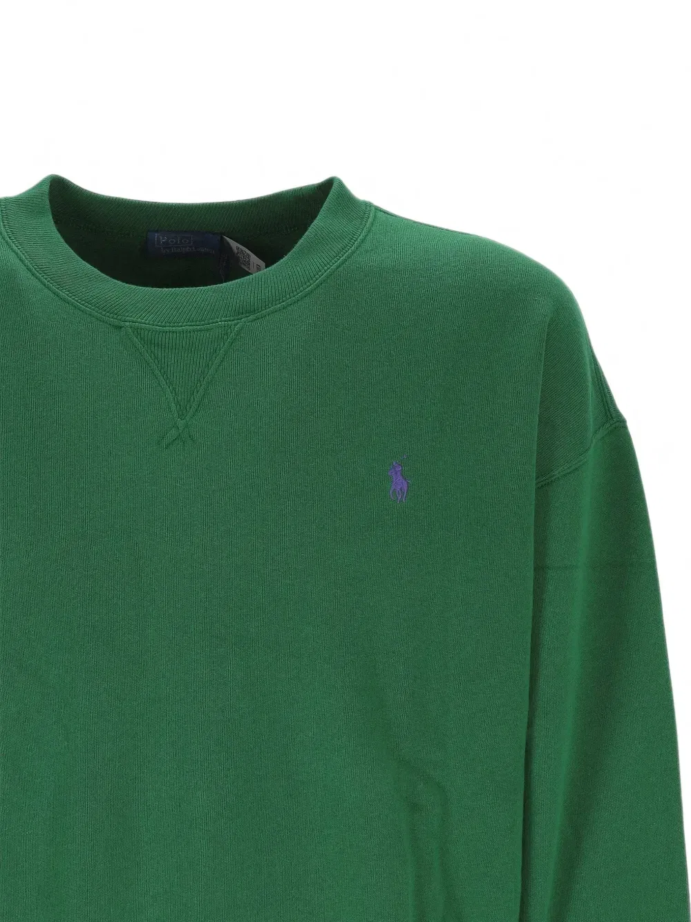 Свитер с V-образной вставкой и вышитым логотипом POLO RALPH LAUREN, зеленый — фото 3