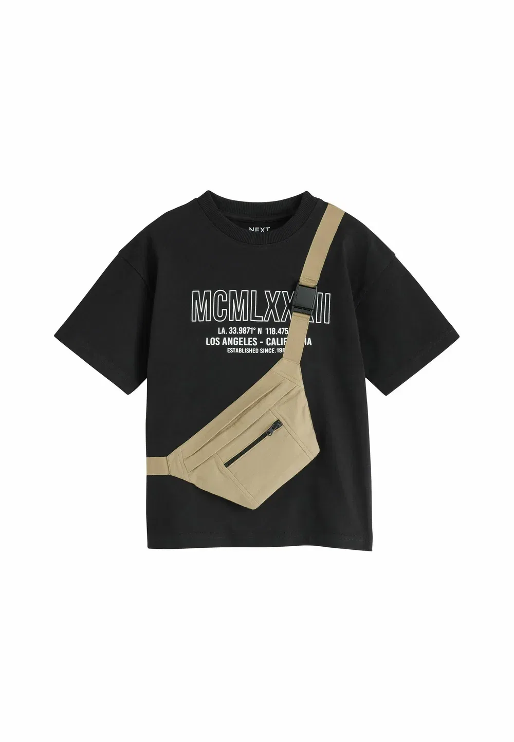 Футболка с коротким рукавом и карманом. - футболка с принтом Next, Black Cement — фото 4