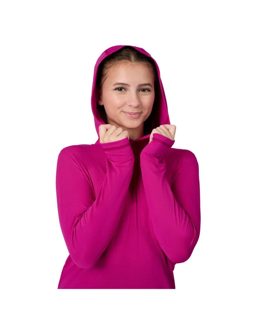 Худи с капюшоном UPF с защитой от солнца, с принтом Free Country, Magenta — фото 2