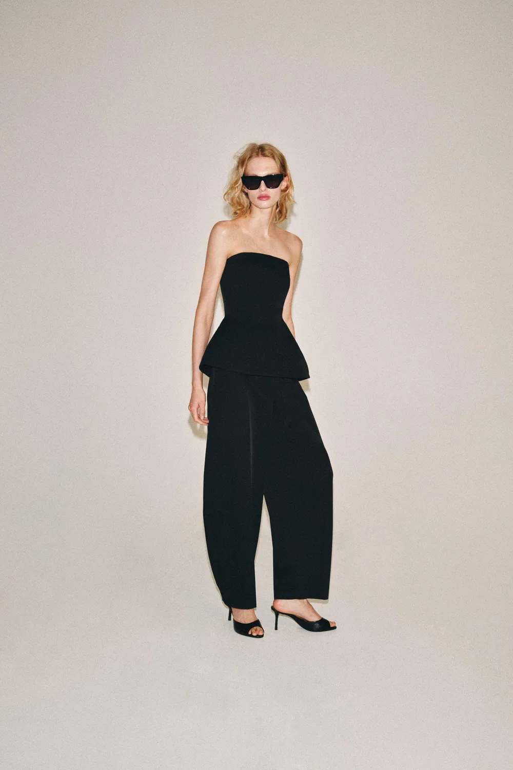Брюки с широкими штанинами из коллекции ZW ZARA, Black — фото 3