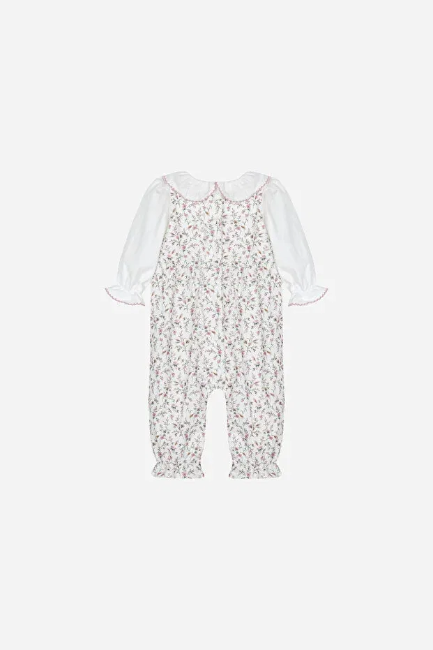 Детский комбинезон для девочек с длинным рукавом Newborn floral romper Patachou, 405-Flowered — фото 3
