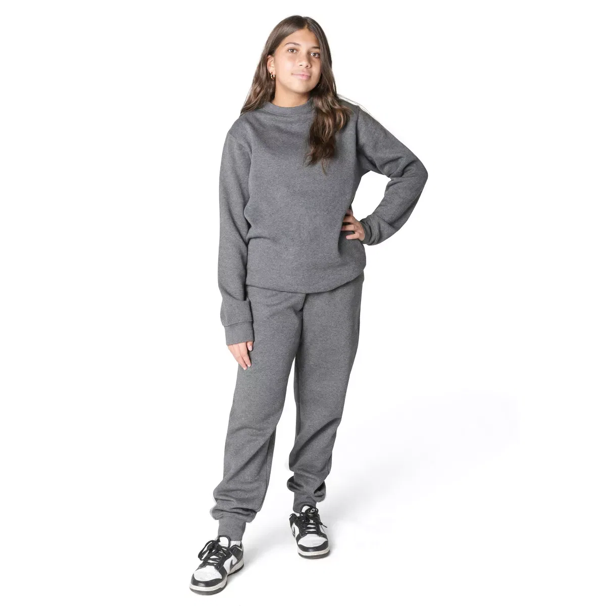 Детские спортивные штаны для девочек из флиса Everyday Kids, Charcoal Gray — фото 3