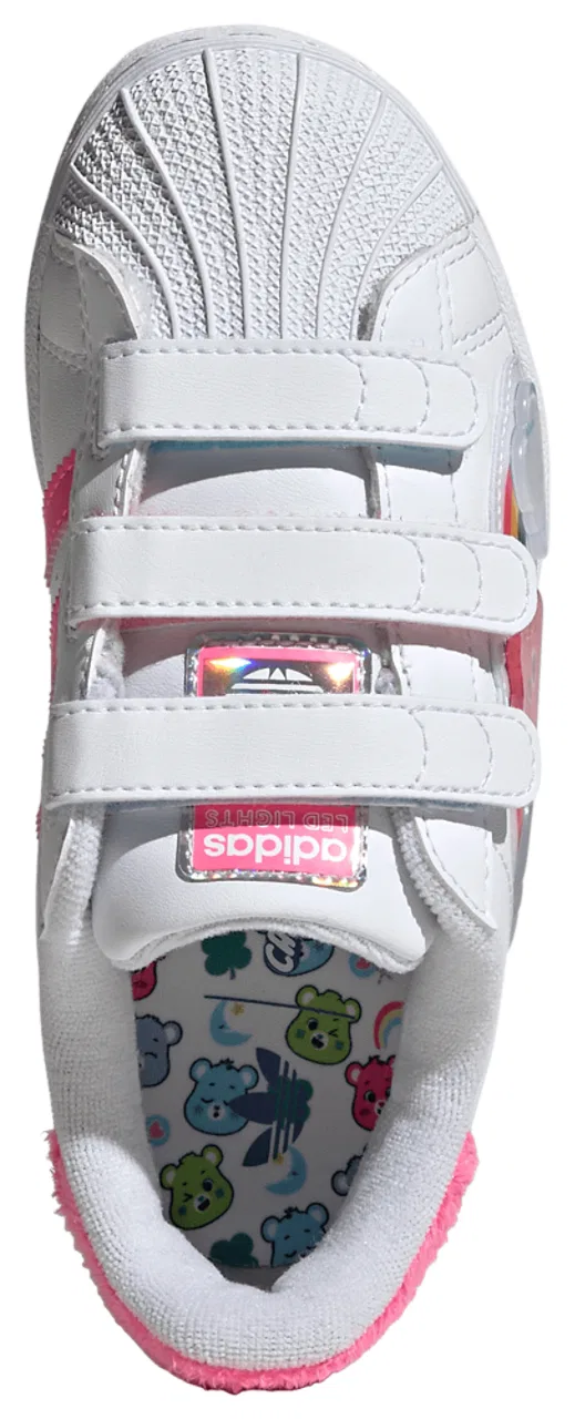 Детские кроссовки для девочек с LED-подсветкой Superstar LED Lights adidas, Footwear White/Lucid Pink/Bliss Pink — фото 4