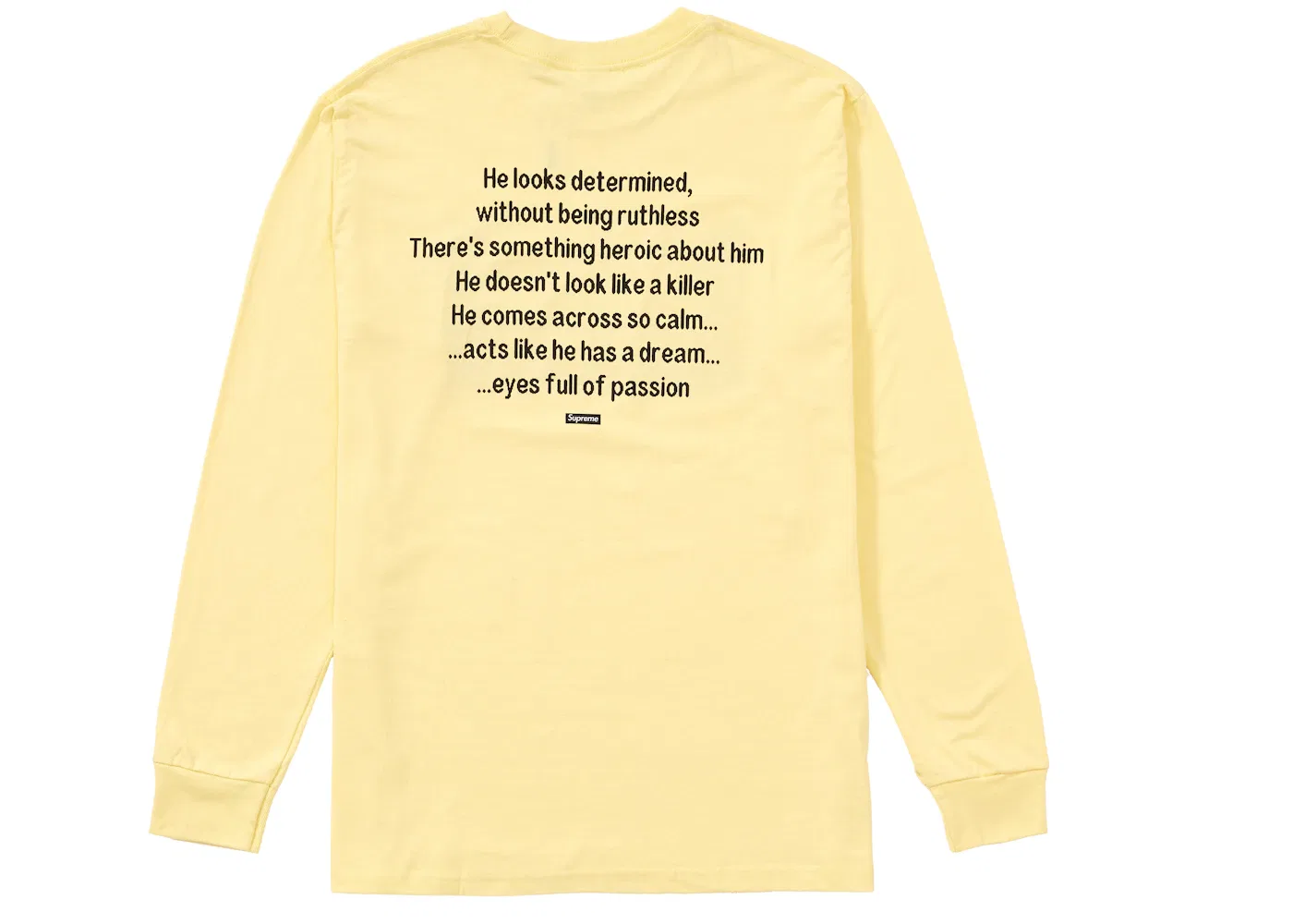 Мужская футболка с длинным рукавом Supreme The Killer L/S Tee, Pale Yellow — фото 2