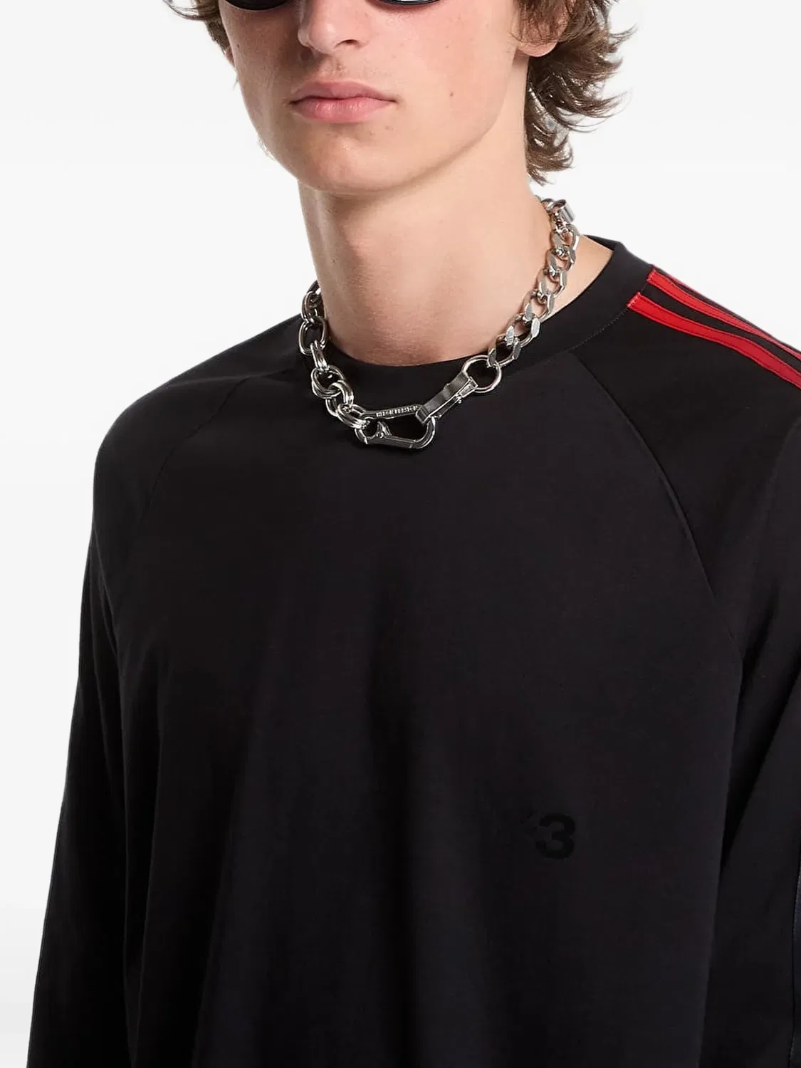 Футболка с длинными рукавами черная Adidas, черный — фото 2