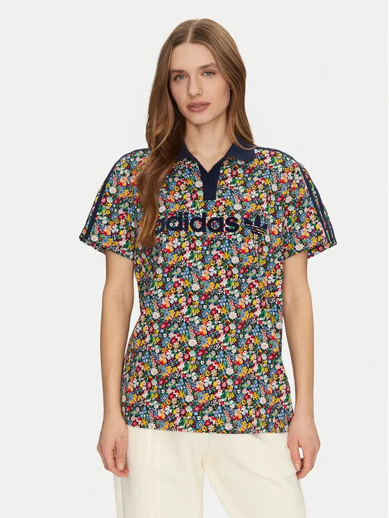 Поло loose fit Liberty London Football Adidas, мультиколор