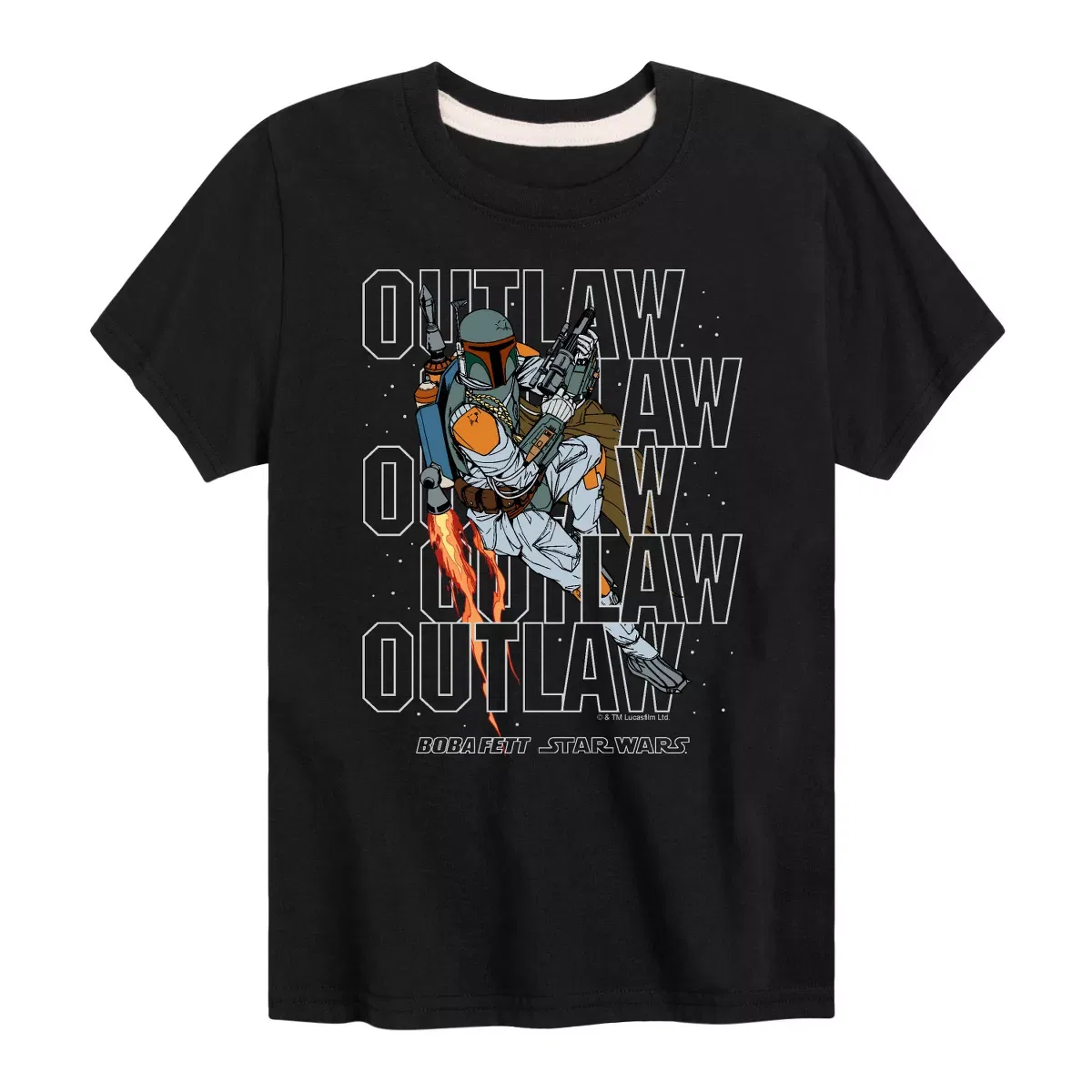 Детская футболка с принтом Outlaw Boba Fett Star Wars, Heather Charcoal