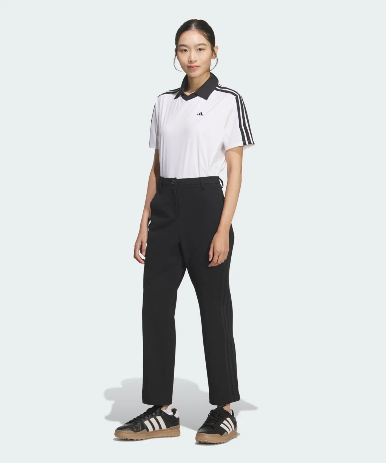 Женские брюки с тремя полосками, модель Three Stripes Ankle Pants, Adidas, Black — фото 3