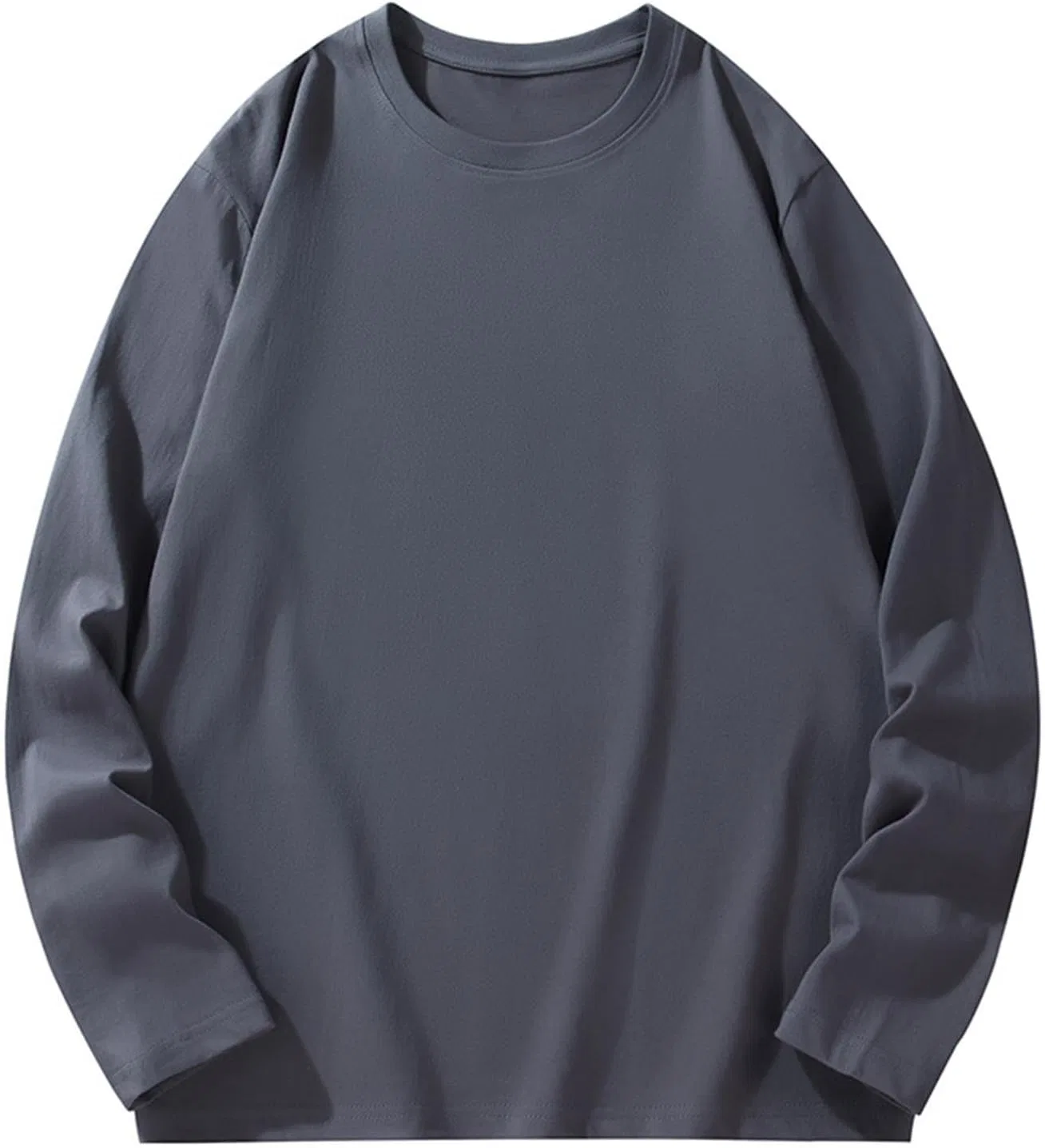Мужская футболка с длинным рукавом из хлопка, базовая, Dark Gray