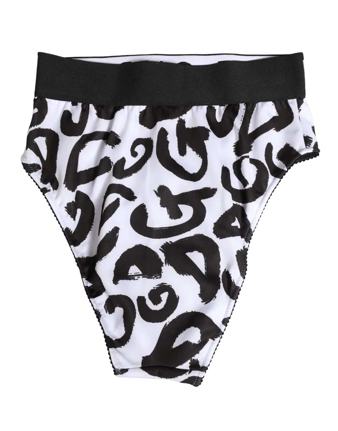 Женские трусы-слипы с логотипом Black White Graphic Logo Dolce & Gabbana, Black and White