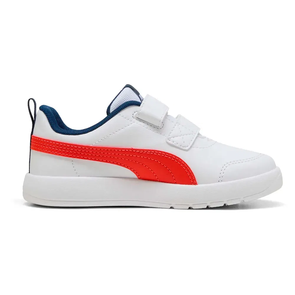 Детские кроссовки для девочек с липучками Courtflex V3 V PS Puma, White — фото 3