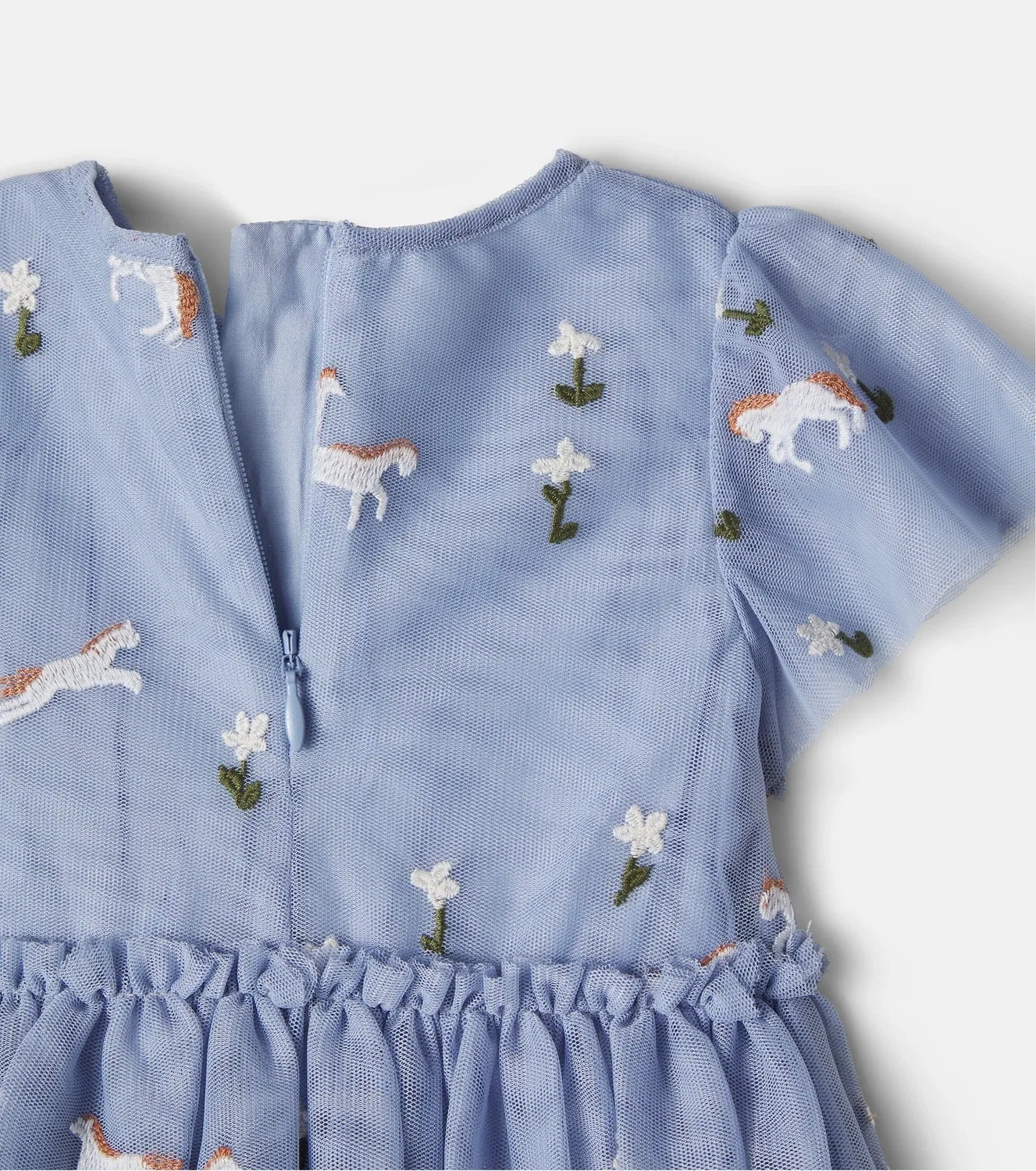 Нарядное платье из тюля с принтом Stella Mccartney Kids, синий — фото 4