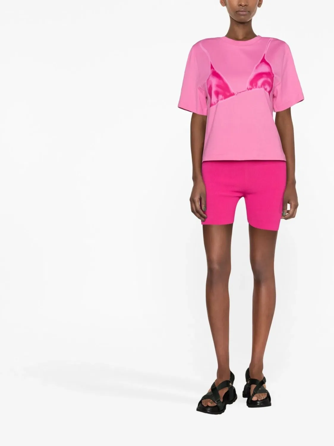 Jacquemus Вязаные шорты Le Short Pralu розовые — фото 3