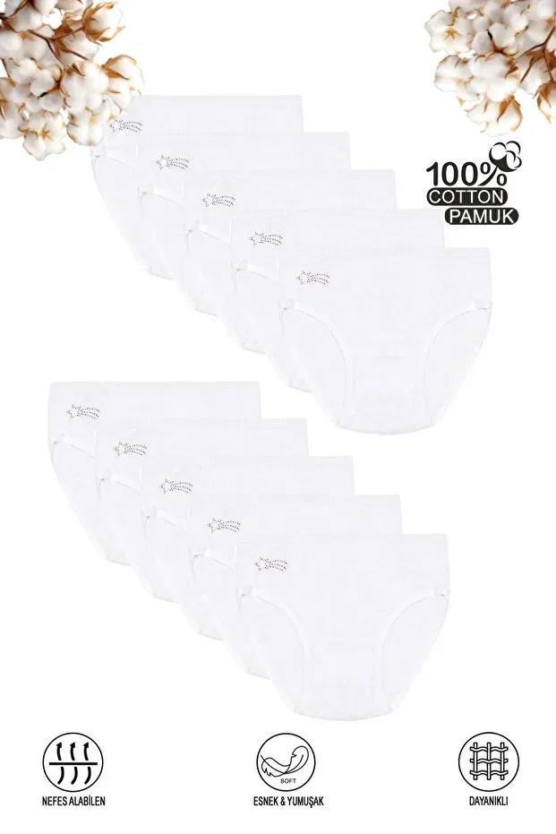 Детский комплект трусов для девочек 10 шт Özkan Underwear, White
