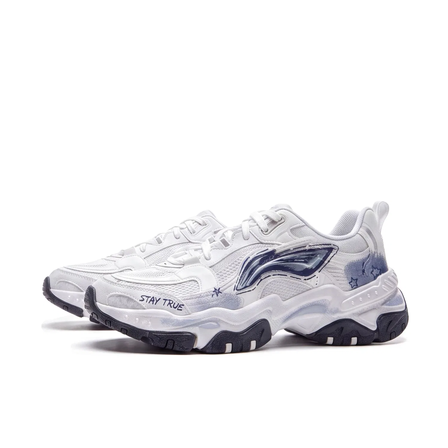 Детские кроссовки с принтом STAY TRUE Li-Ning, White — фото 4
