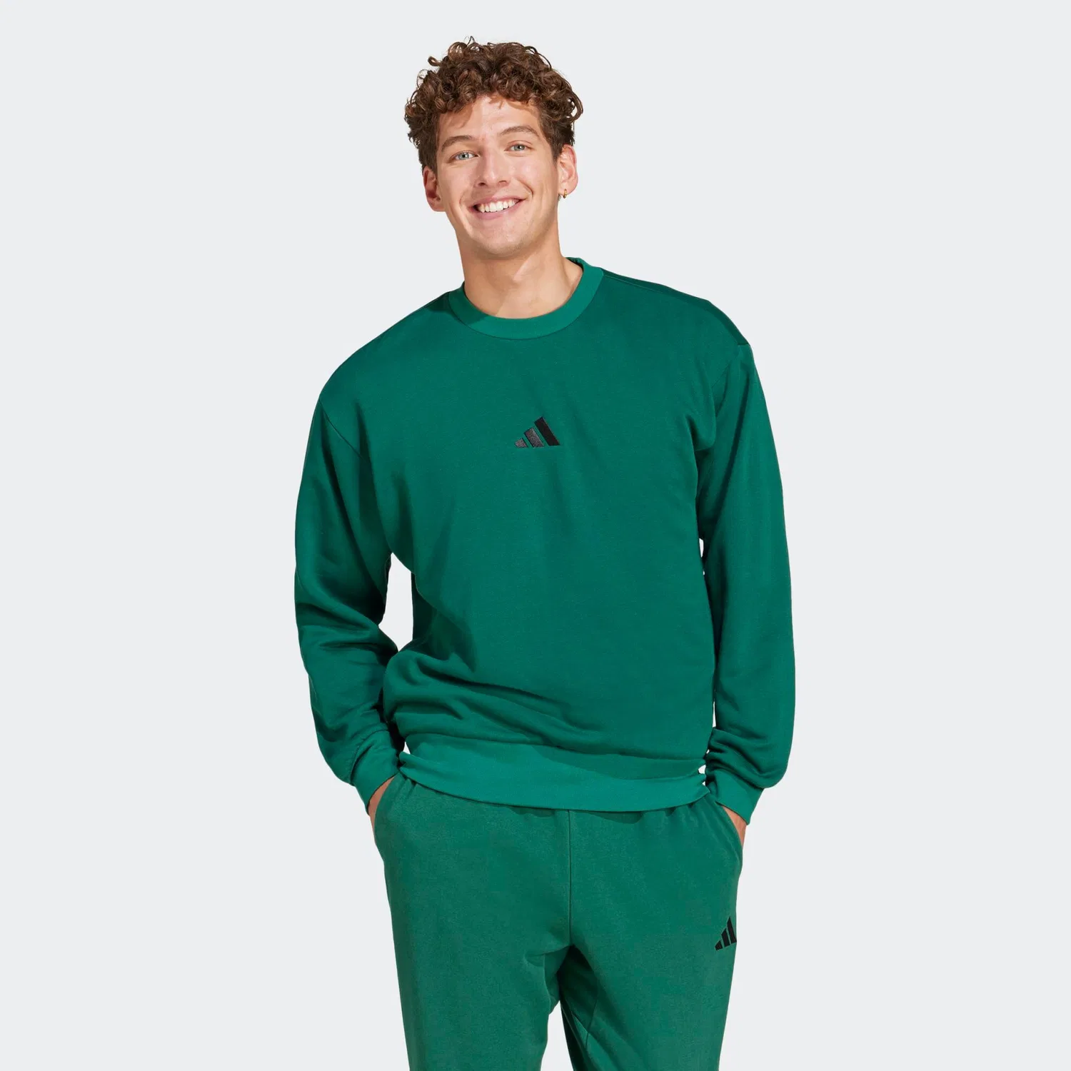 Мужской хлопковый свитшот Adidas, Green